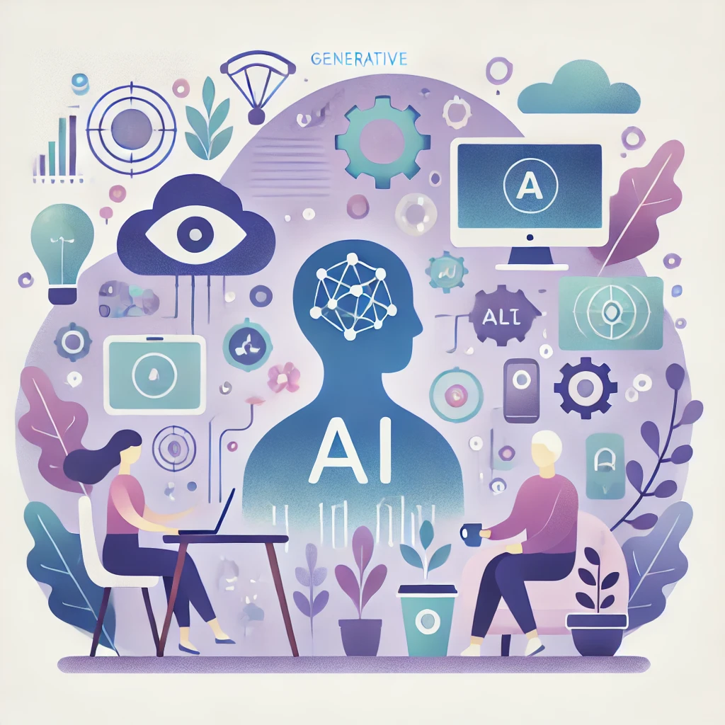 Illustration representing Generative AI concepts